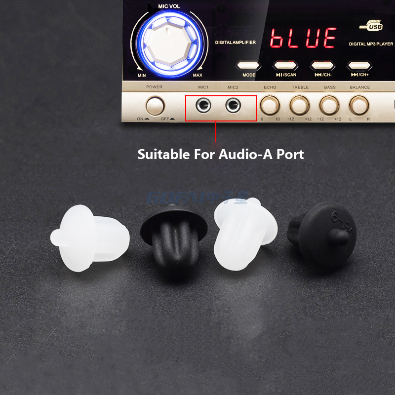 Audio A 6.35mm 耳机插孔硅胶橡胶防尘盖插头用于电脑