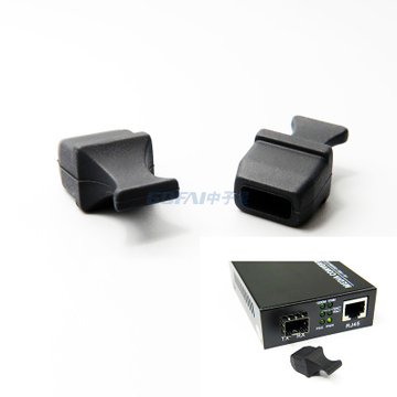 高品质硅胶 SFP MPO 收发器光纤黑色防尘罩插头